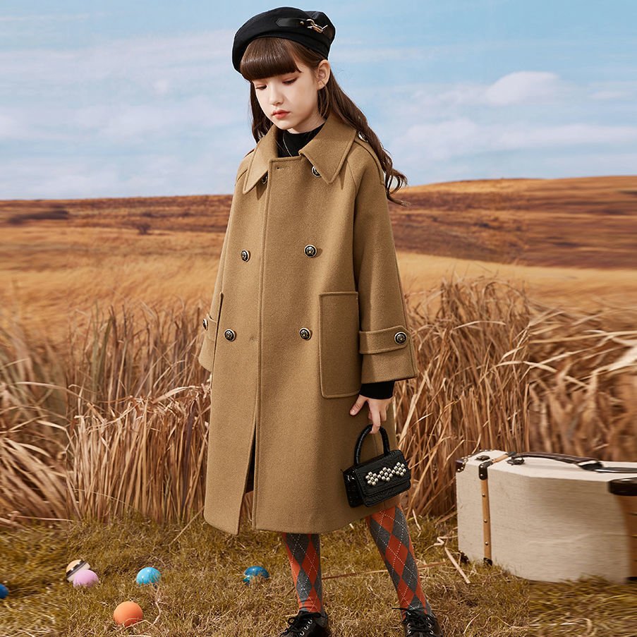 Girls Mid - Length Wool Blend Coat - Journey Must Haves