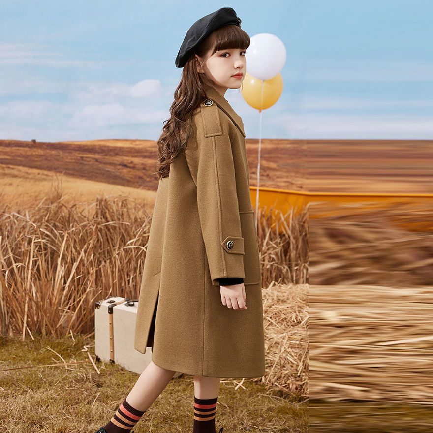 Girls Mid - Length Wool Blend Coat - Journey Must Haves