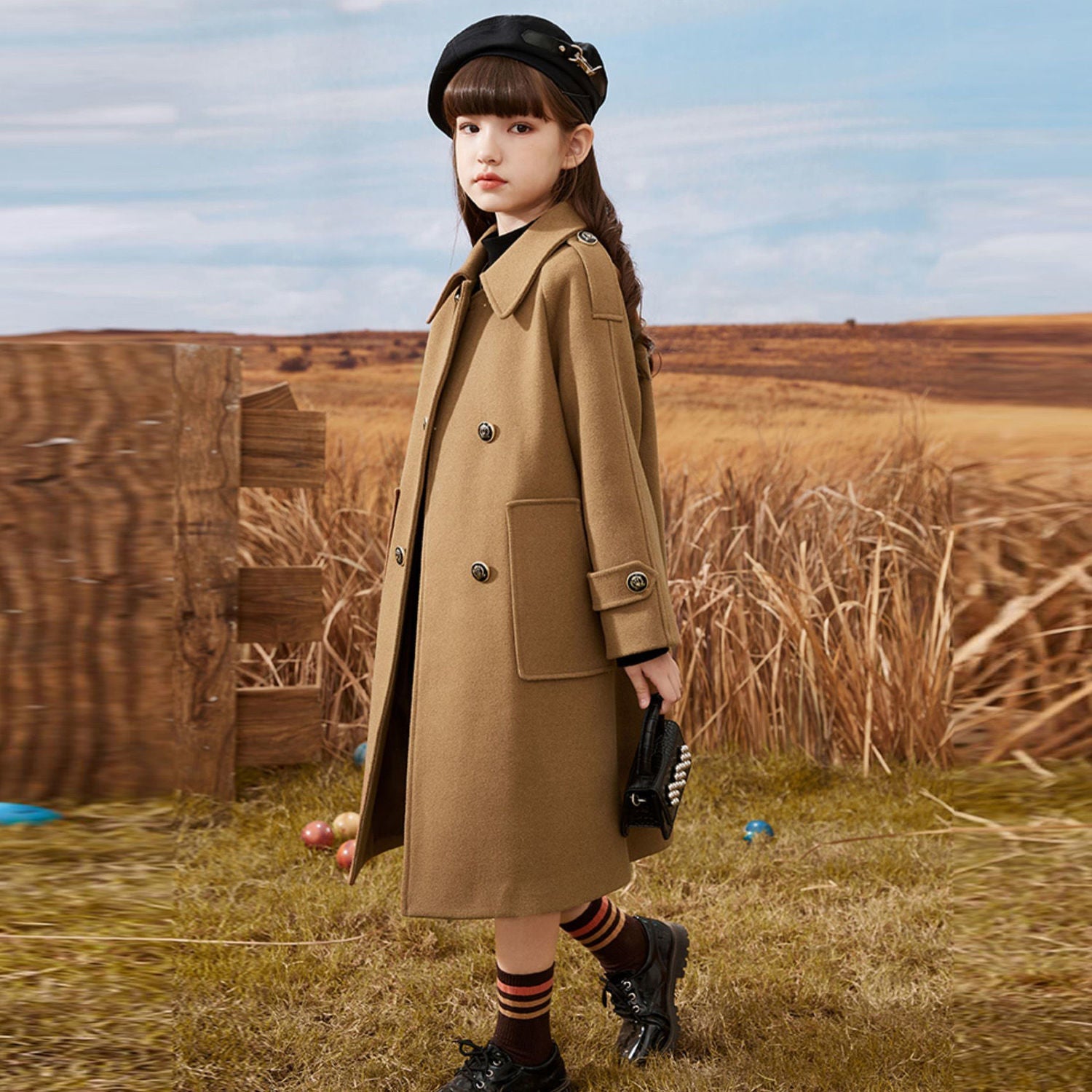 Girls Mid - Length Wool Blend Coat - Journey Must Haves