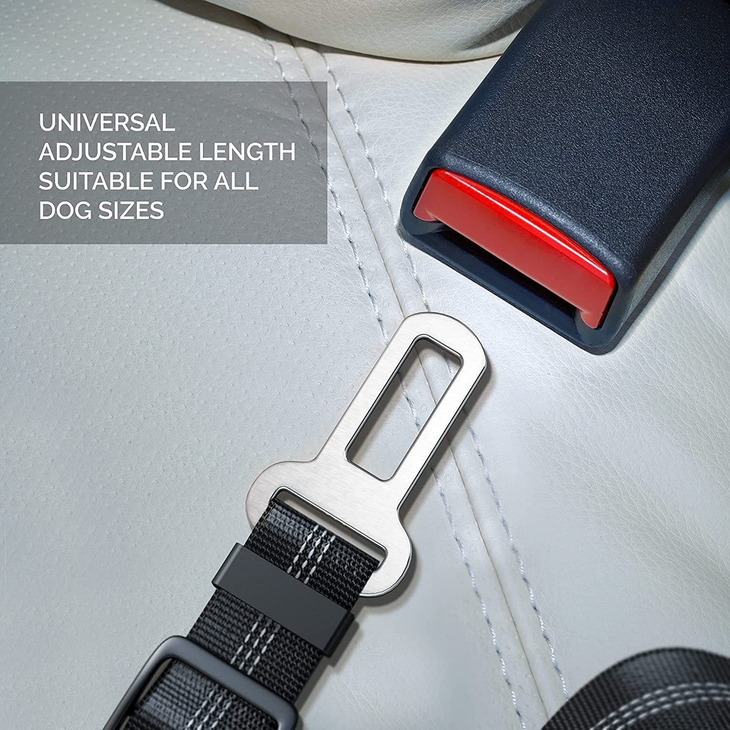 Keep Your Dog Safe and Comfortable with Our Adjustable Elastic Bungee Seat Belt for Car Travel - Perfect for Large Dogs (Black) - Journey Must Haves