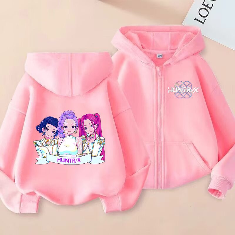 Kids KPop Demon Hunters Fleece Zipper Hoodie - Journey Must Haves