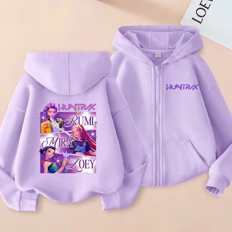 Kids KPop Demon Hunters Fleece Zipper Hoodie - Journey Must Haves