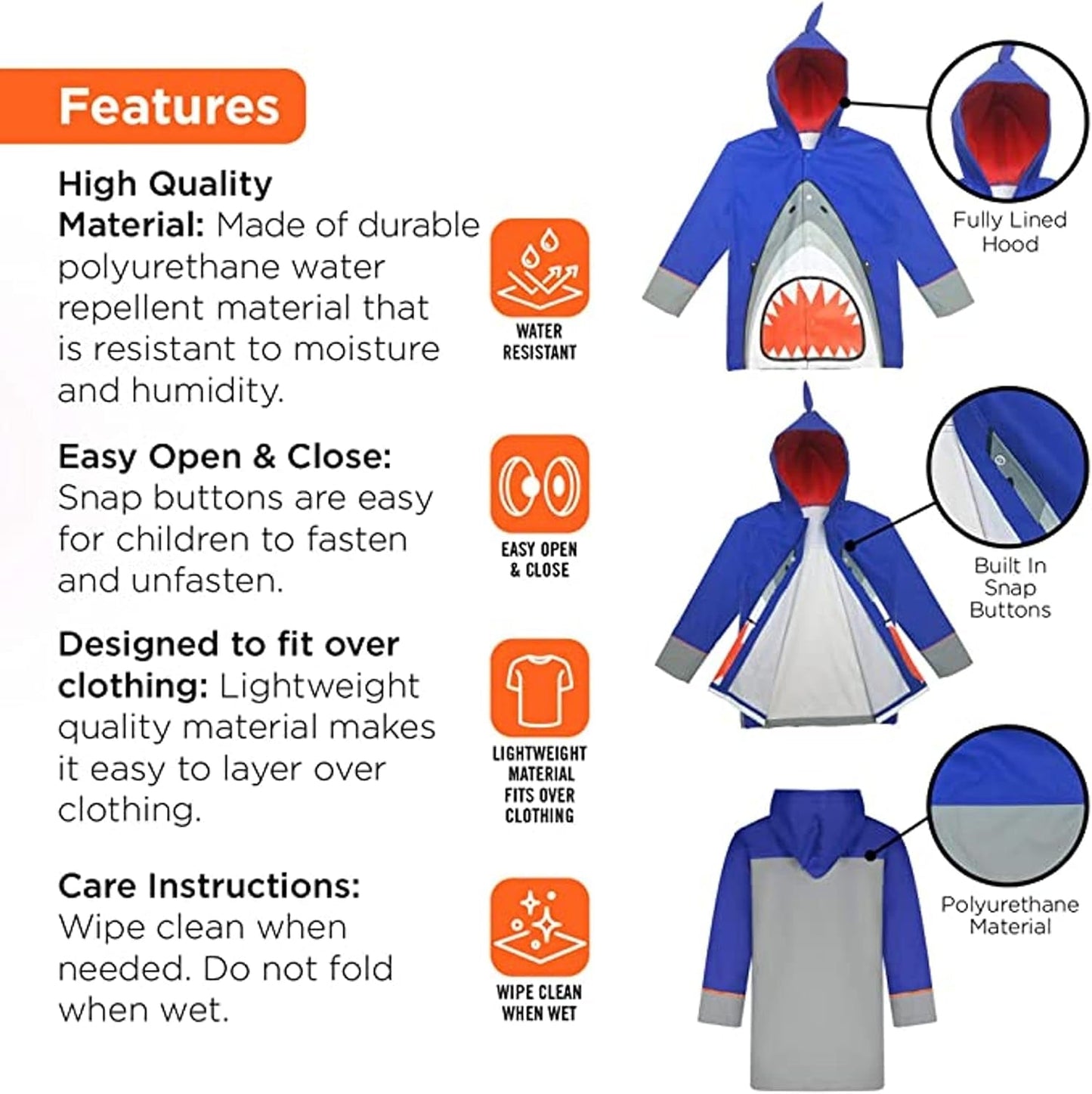 Kids Umbrella for Girls and Boys & Rain Coats Set - Toddler Umbrellas Kids Raincoat Boys Girls Jacket - Journey Must Haves