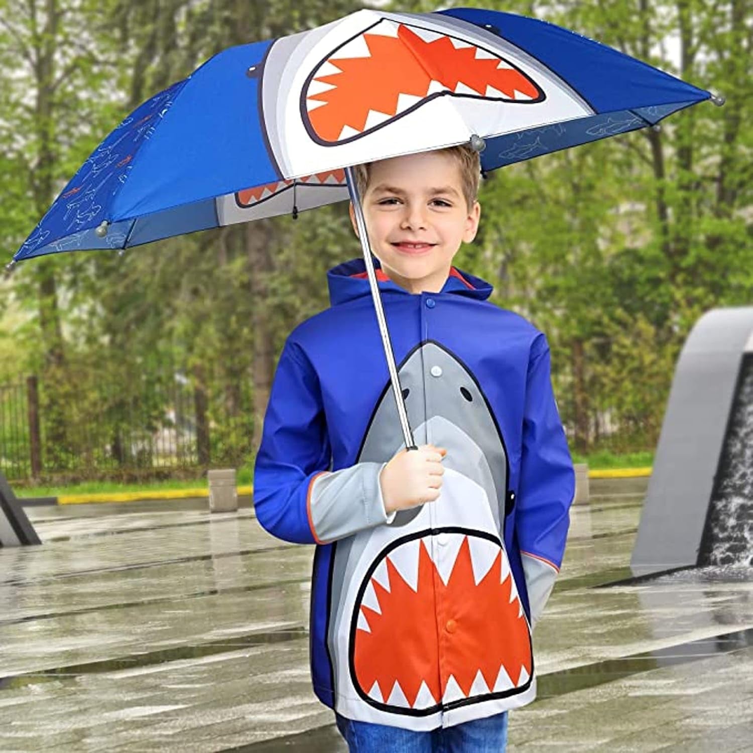 Kids Umbrella for Girls and Boys & Rain Coats Set - Toddler Umbrellas Kids Raincoat Boys Girls Jacket - Journey Must Haves
