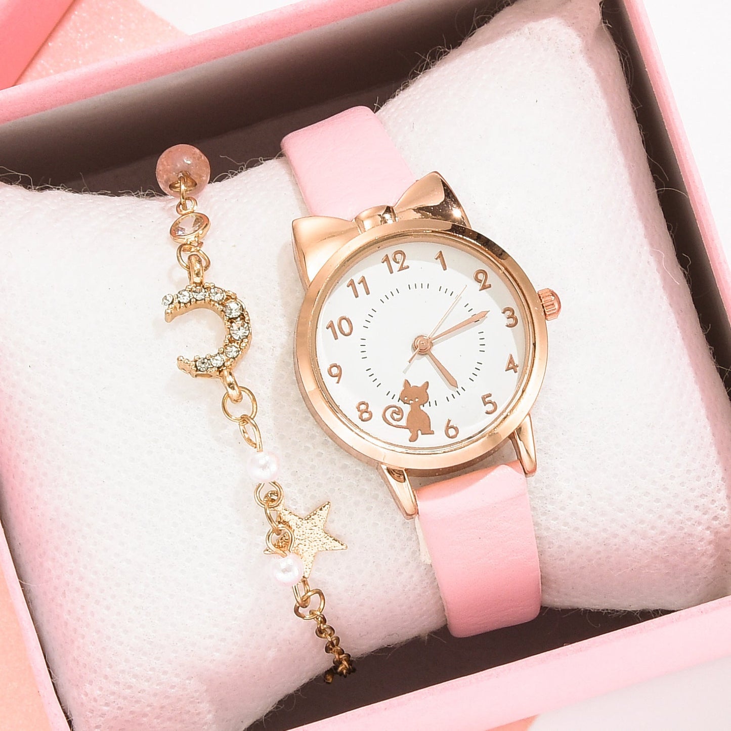 Kids Waterproof Quartz Watch with Bracelet, Cute Girl's Fashion Watch, Korean Style - Journey Must Haves