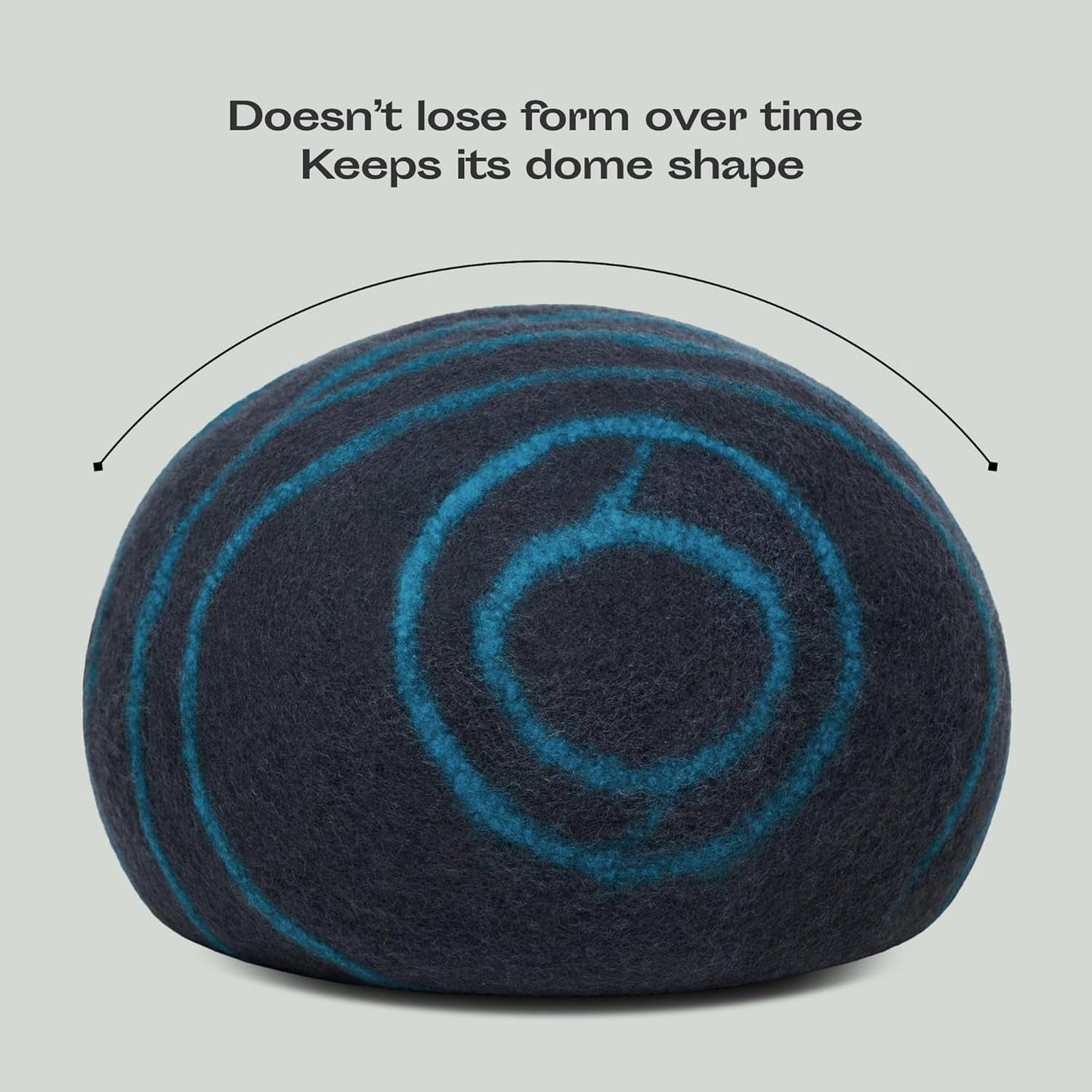 Luxurious Handmade Merino Wool Cat Cave - Cozy Black Aqua Bed for Indoor Cats (Large) - Journey Must Haves