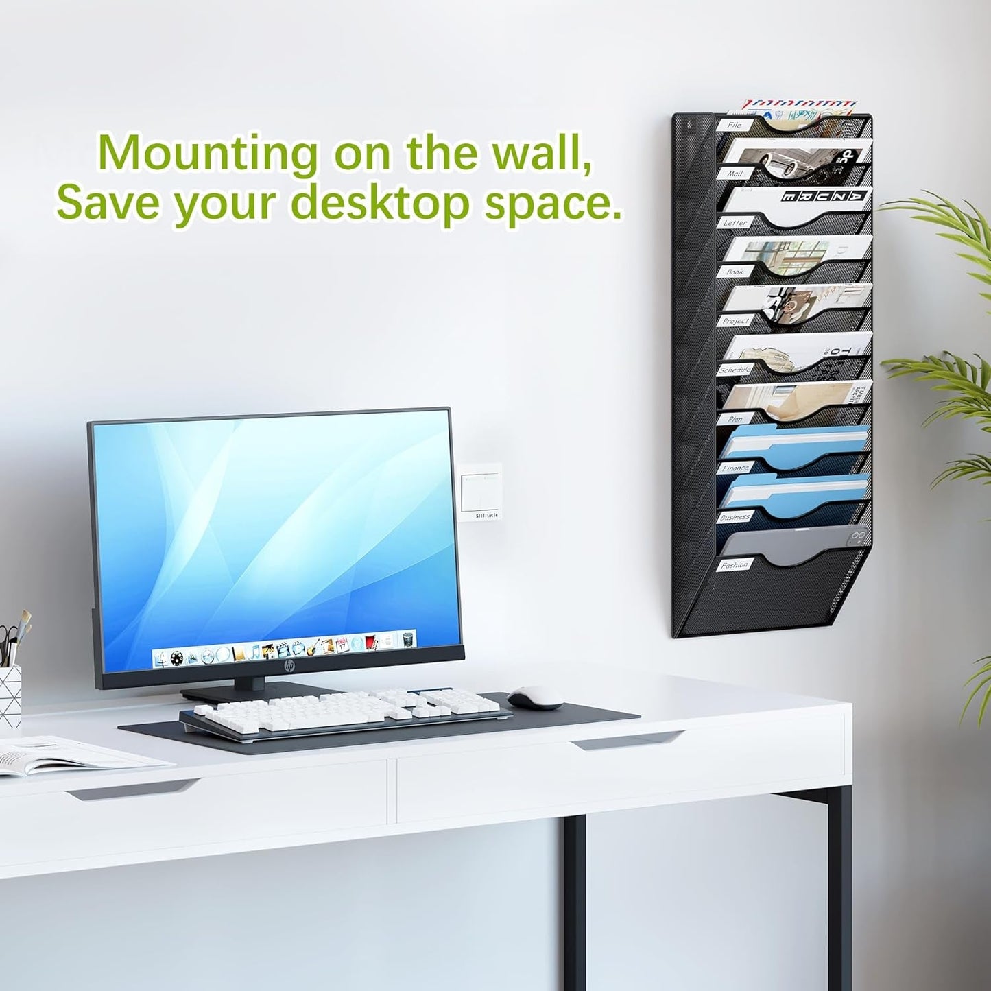 Maximize Your Space with the 10 Pocket Black Mesh Wall File Organizer - Perfect for Home, Office, and Classroom! - Journey Must Haves