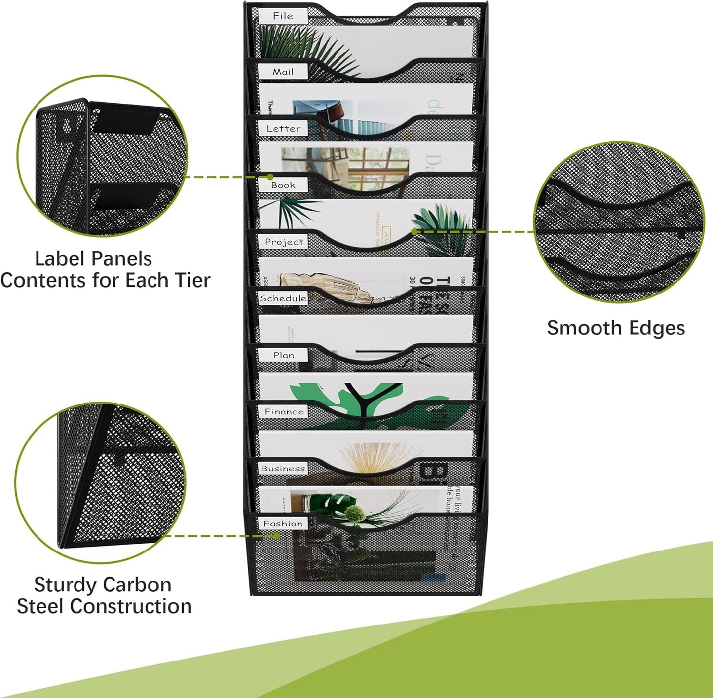 Maximize Your Space with the 10 Pocket Black Mesh Wall File Organizer - Perfect for Home, Office, and Classroom! - Journey Must Haves