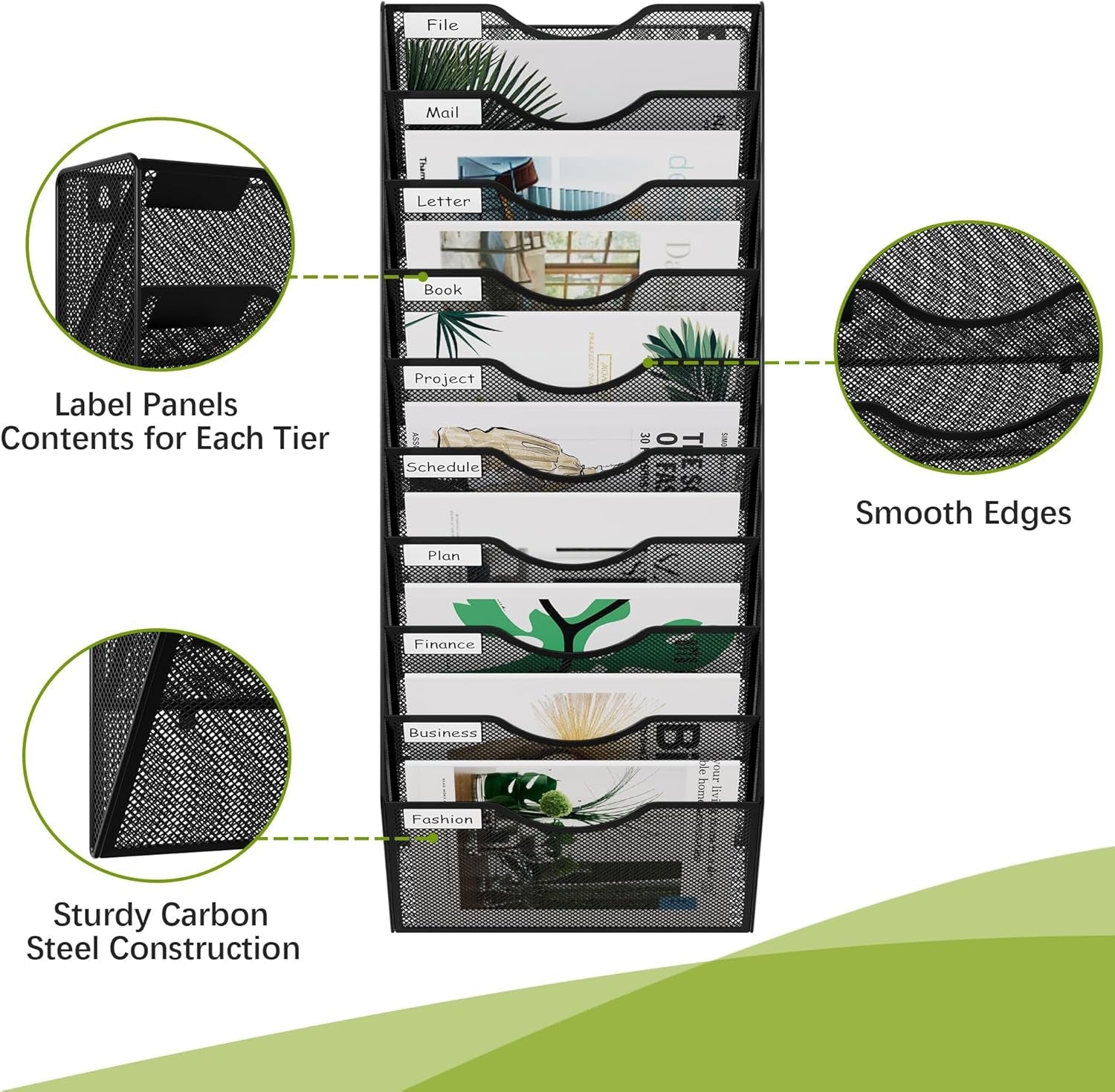 Maximize Your Space with the 10 Pocket Black Mesh Wall File Organizer - Perfect for Home, Office, and Classroom! - Journey Must Haves