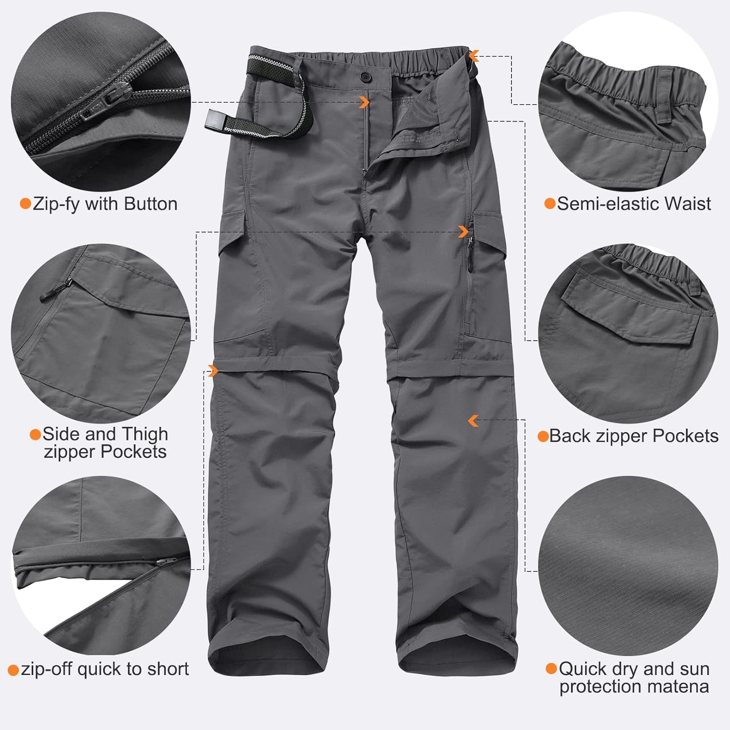 Men's Quick - Dry Hiking Pants - Lightweight Convertible Fishing Trousers for Outdoor Adventures - Journey Must Haves