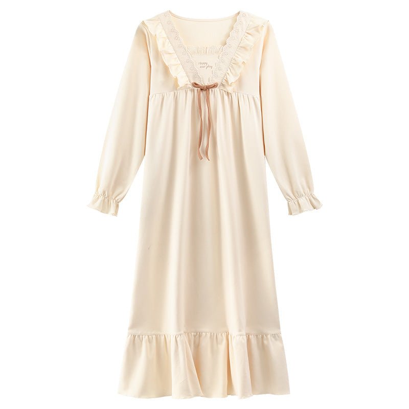 Nightgown for Women, Spring and Autumn, Pure Cotton, 2025 New Style, Long - Sleeved, Long Dress, Ladylike Style, Plus Size, Loose Fit, Maternity Loungewear - Journey Must Haves