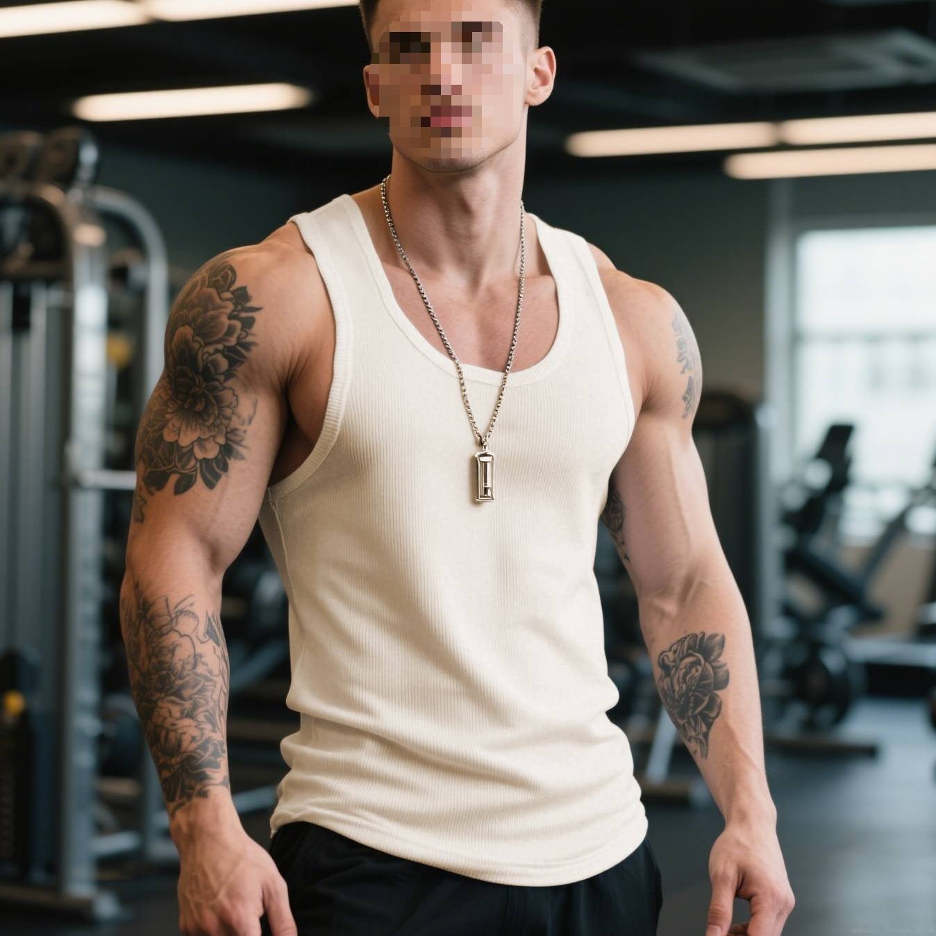 Retro White Cotton Fitness Vest - Journey Must Haves