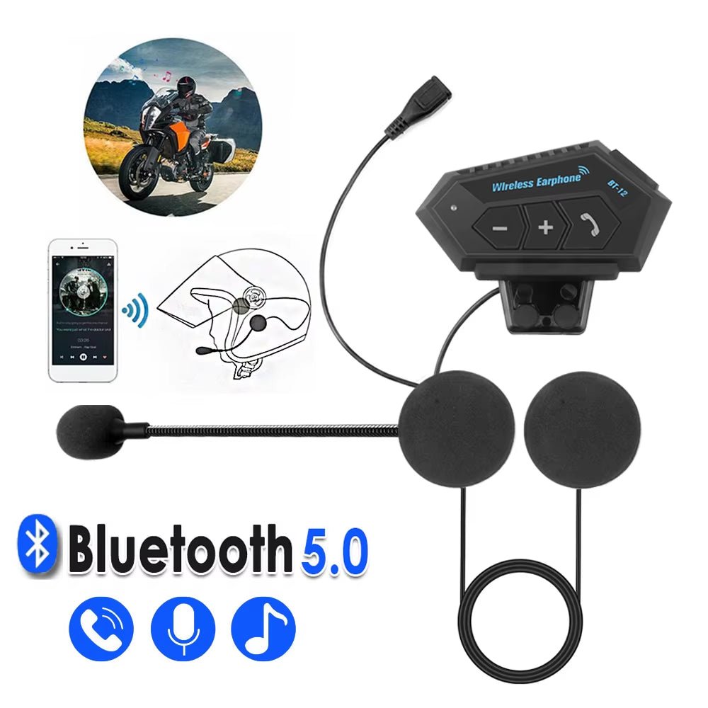 Revolutionary Motorcycle Bluetooth Helmet Headset - Wireless Hands - Free Calling, Waterproof Music Player & Advanced Anti - Interference Technology - Journey Must Haves