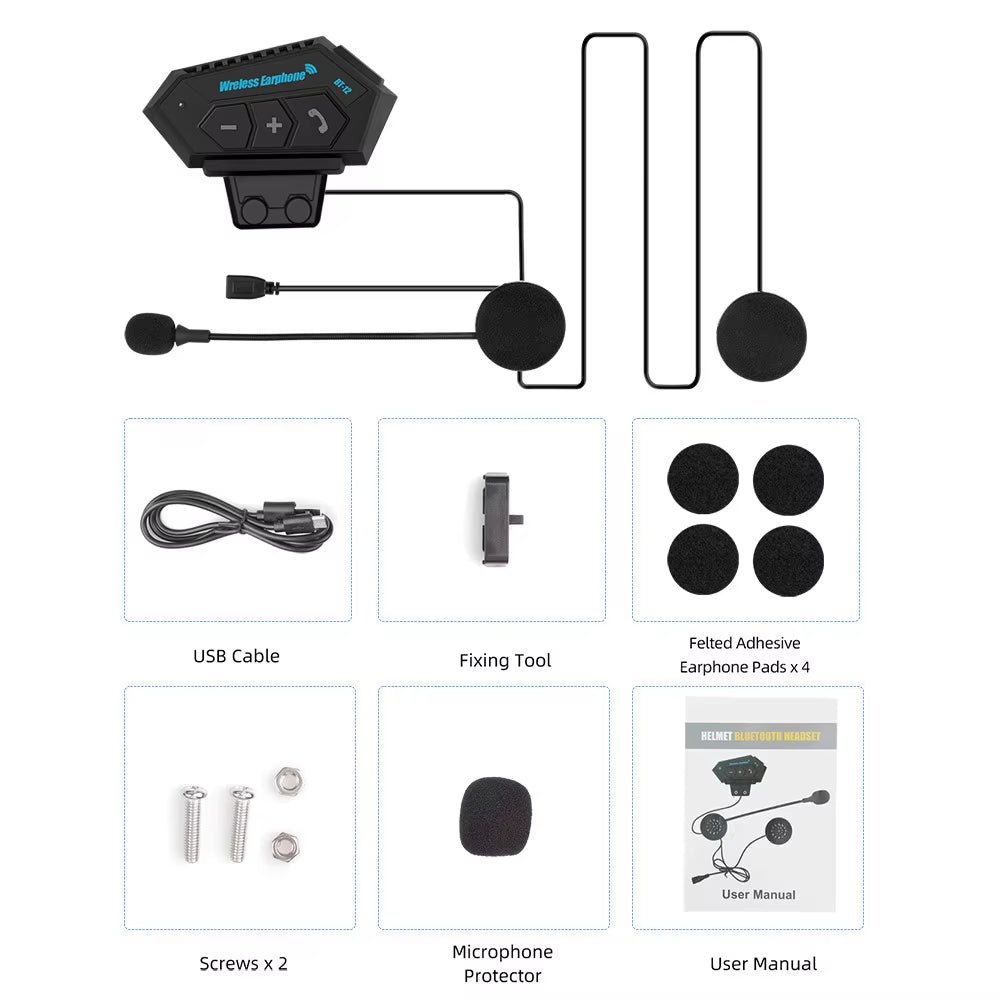Revolutionary Motorcycle Bluetooth Helmet Headset - Wireless Hands - Free Calling, Waterproof Music Player & Advanced Anti - Interference Technology - Journey Must Haves