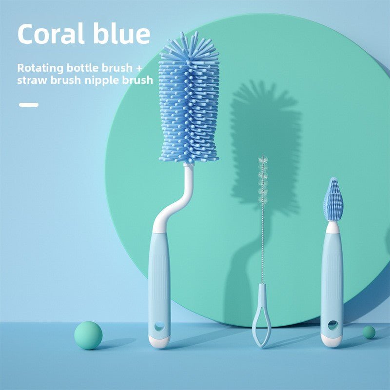 Rotatable Baby Bottle Brush Set for Cleaning - Journey Must Haves