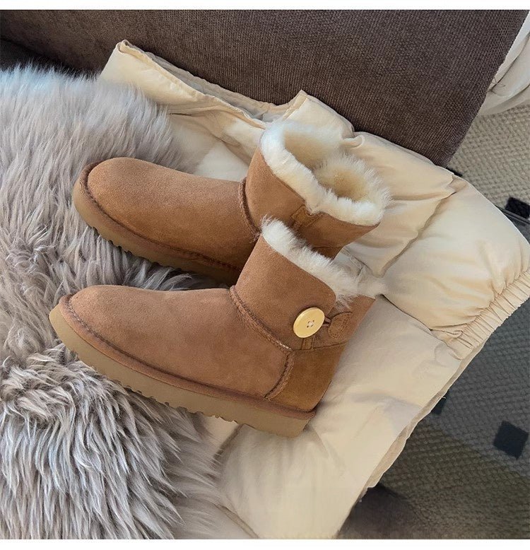 Sheepskin Snow Boots Winter Warm Thick Sole - Journey Must Haves