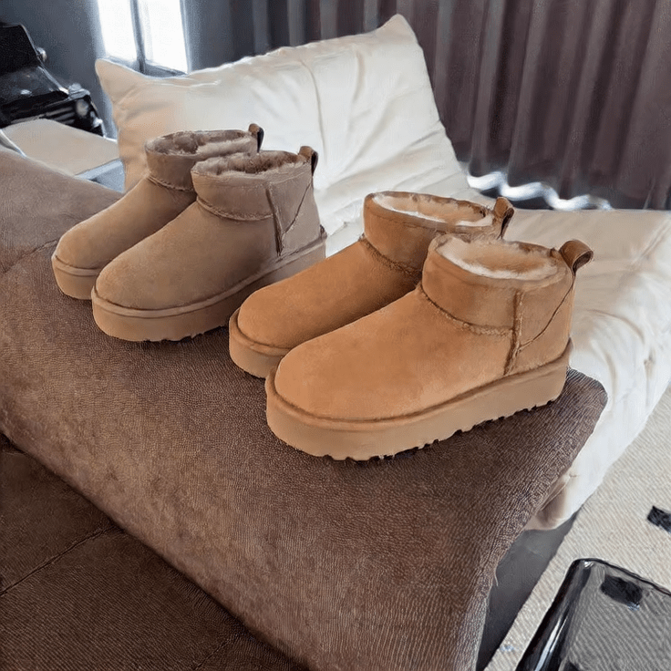 Sheepskin Snow Boots Winter Warm Thick Sole - Journey Must Haves