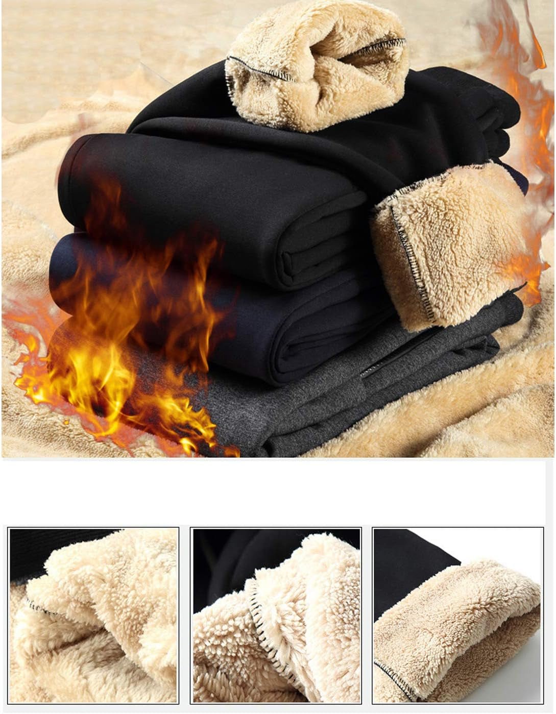 Stay Cozy This Winter with Our Mens Sherpa Lined Thermal Jogger Sweatpants - Perfect for Every Occasion! - Journey Must Haves