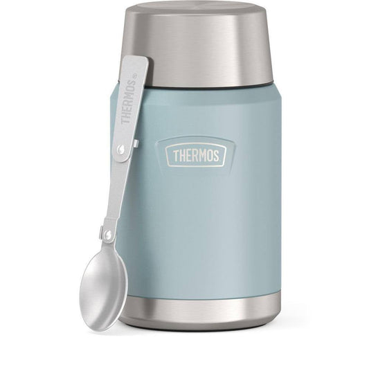 Stay Fresh & Stylish with the 24 Oz. Glacier Blue Stainless Steel Food Jar – Complete with Spoon! - Journey Must Haves