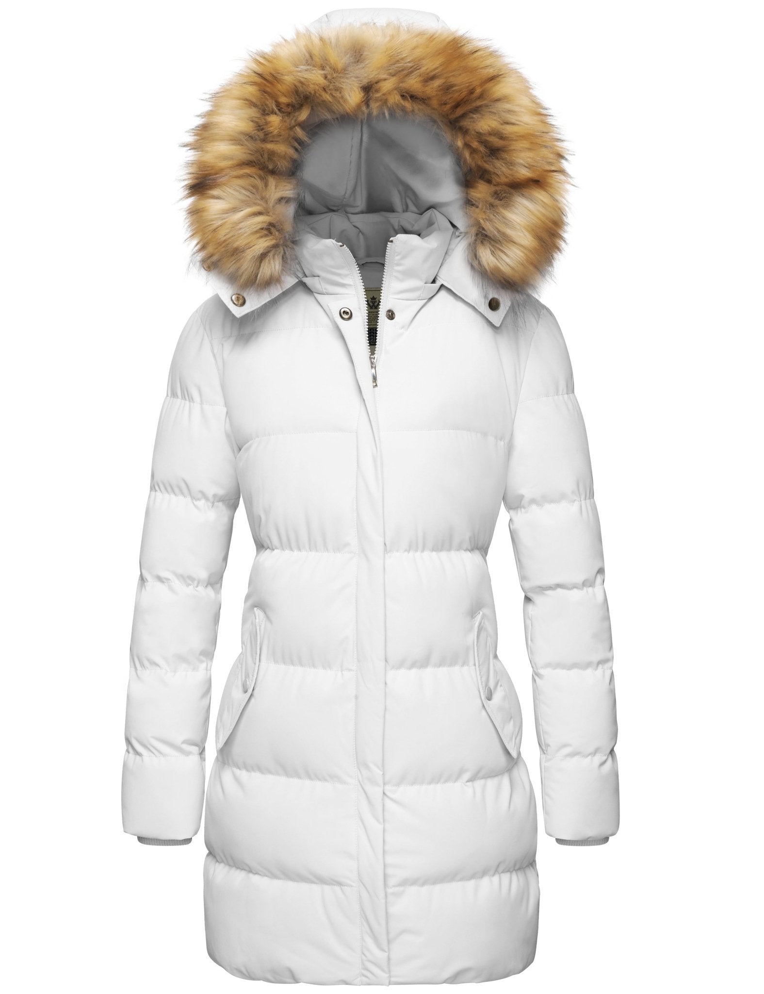 Stay Stylish and Warm: Women's Hooded Waterproof Puffer Jacket in Elegant White - Size M - Journey Must Haves
