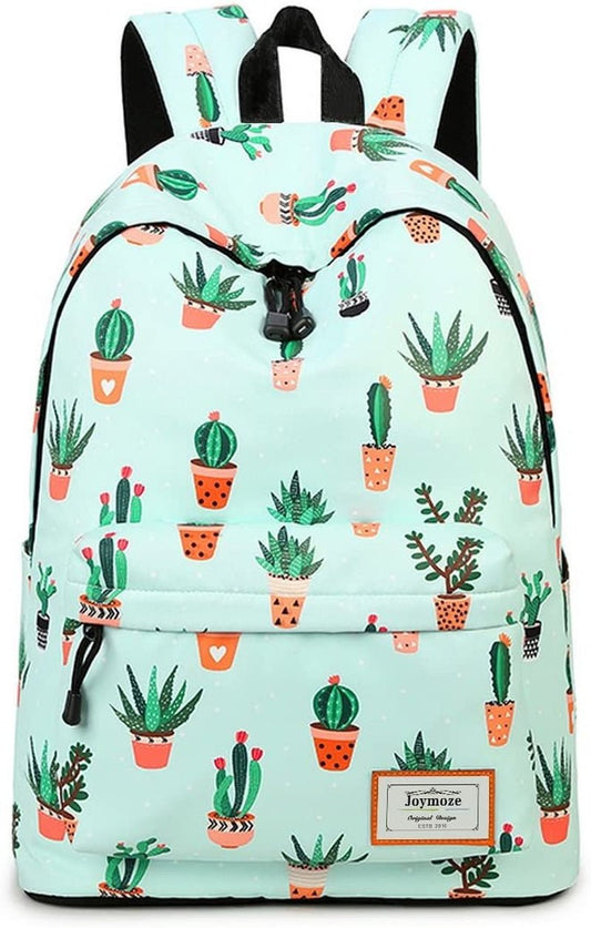 Stylish Cactus Leisure Backpack for Girls - Perfect for School and Travel - Journey Must Haves