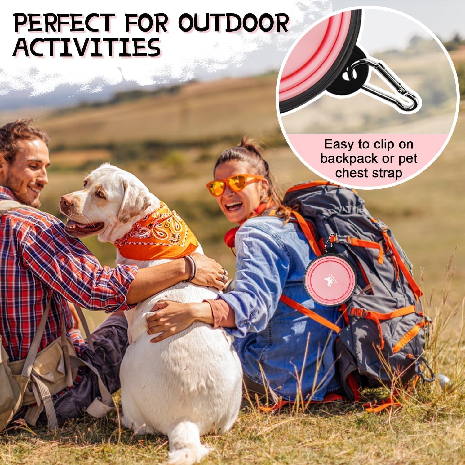 Travel - Friendly Collapsible Dog Bowls - 2 - Pack Portable Silicone Water and Food Dishes for Dogs and Cats with Carabiners - Journey Must Haves