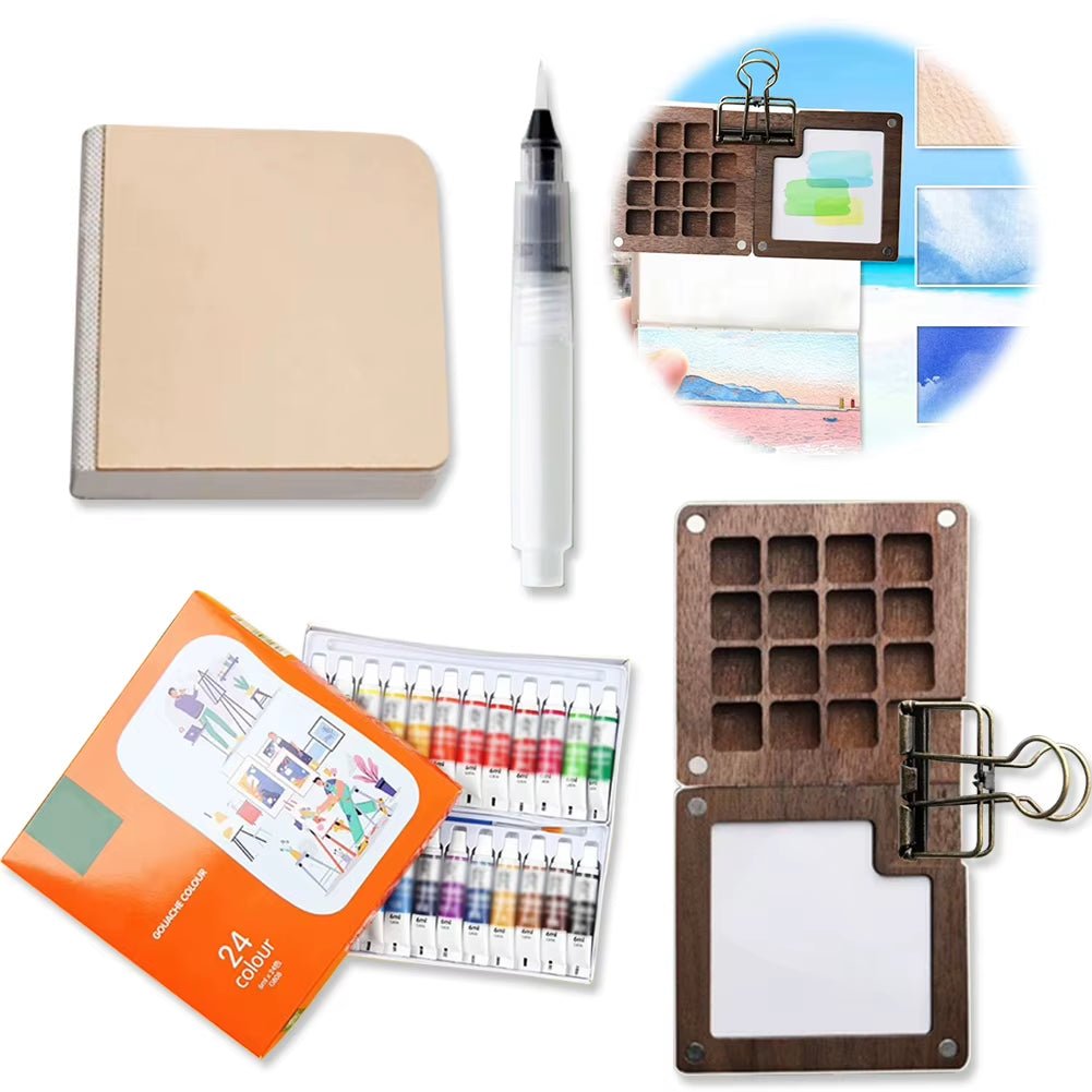 Travel Watercolor Paint Set | Compact Artist Kit for Painting On the Go - Journey Must Haves