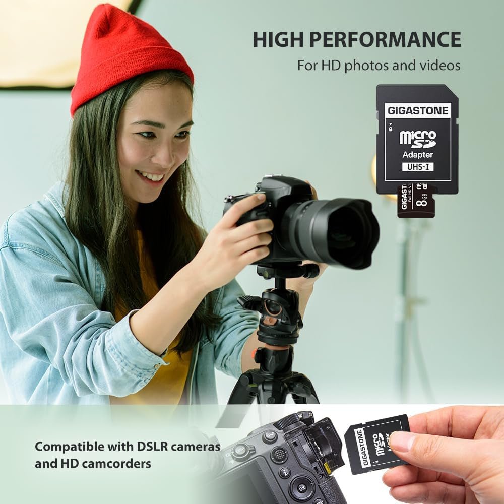 Ultimate 20 - Pack 8GB Micro SD Cards for Full HD Video - Perfect for Cameras, Drones, and Security Systems with Adapters - Journey Must Haves