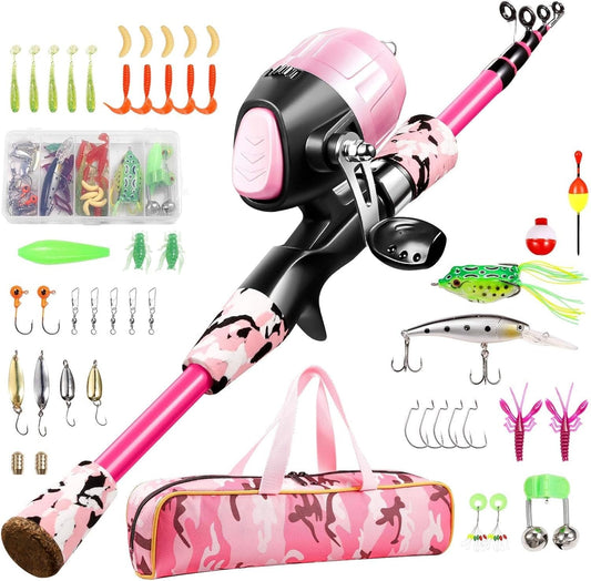 Ultimate Kids Fishing Pole Kit - Telescopic Rod & Reel Combo with Tackle and Carry Bag - Perfect for Young Anglers! - Journey Must Haves