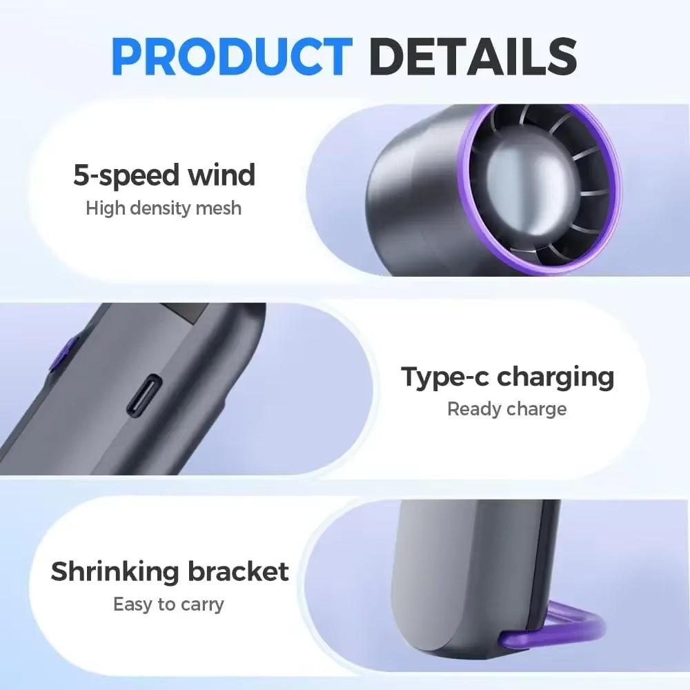 Ultimate Portable Rechargeable Handheld Fan - 100 - Speed Turbo Cooling with LED Display for Travel and Outdoor Adventures - Journey Must Haves