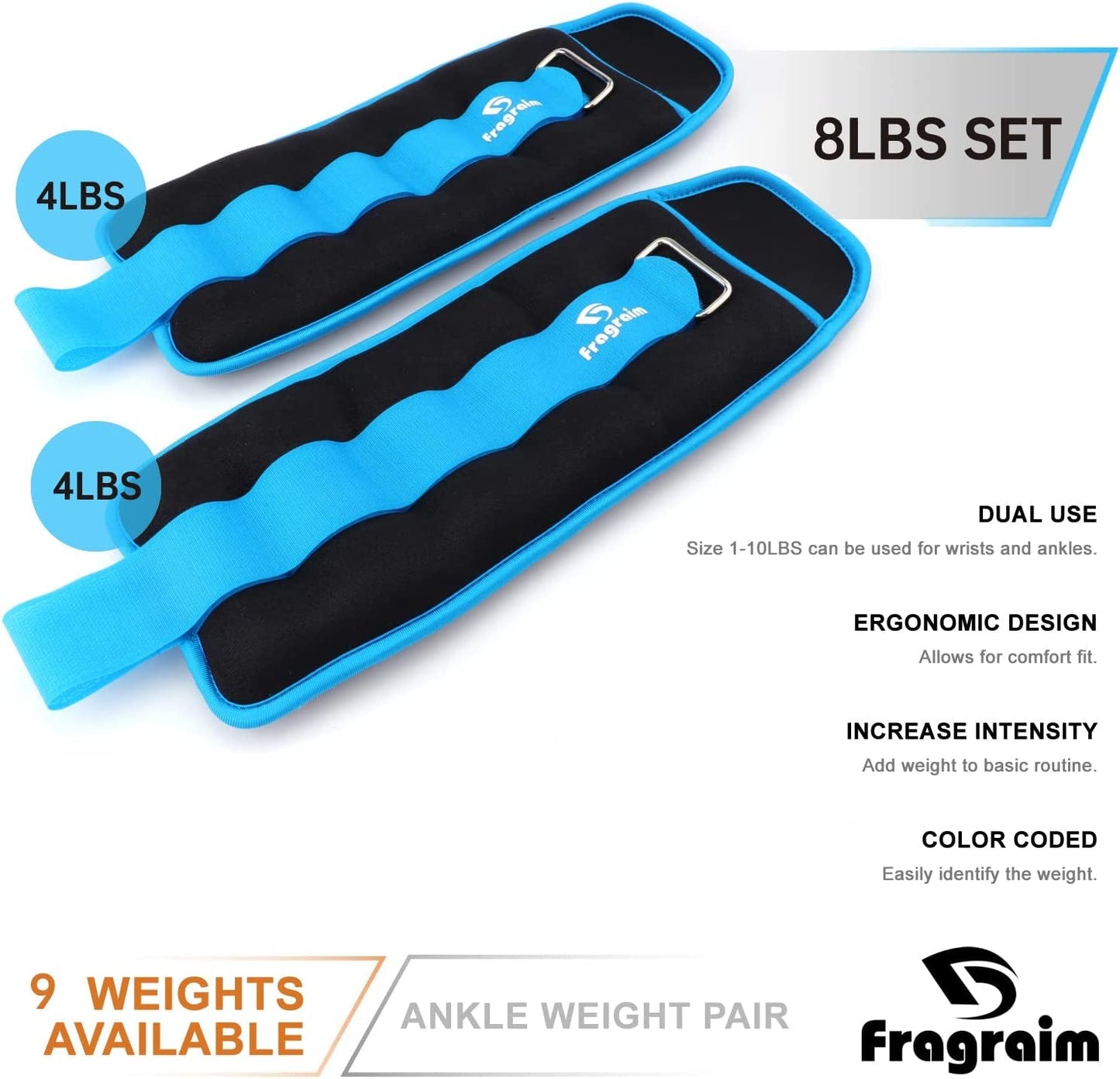 Versatile Ankle Weights for Everyone - Adjustable 8Lbs Pair for Enhanced Strength Training and Fitness - Journey Must Haves