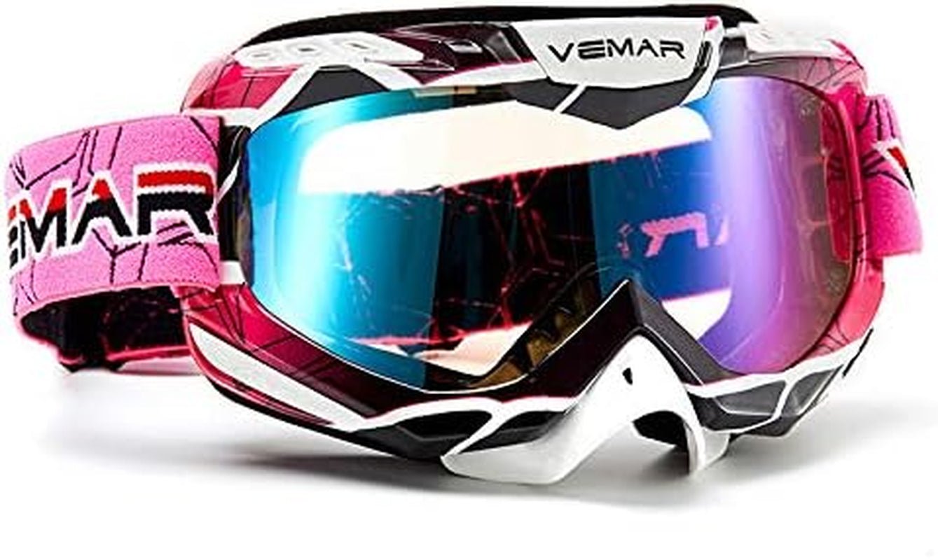 Vibrant Pink Motorcycle Motocross Goggles - Ultimate Protection for ATV Racing, Dirt Biking, and Outdoor Adventures - Journey Must Haves