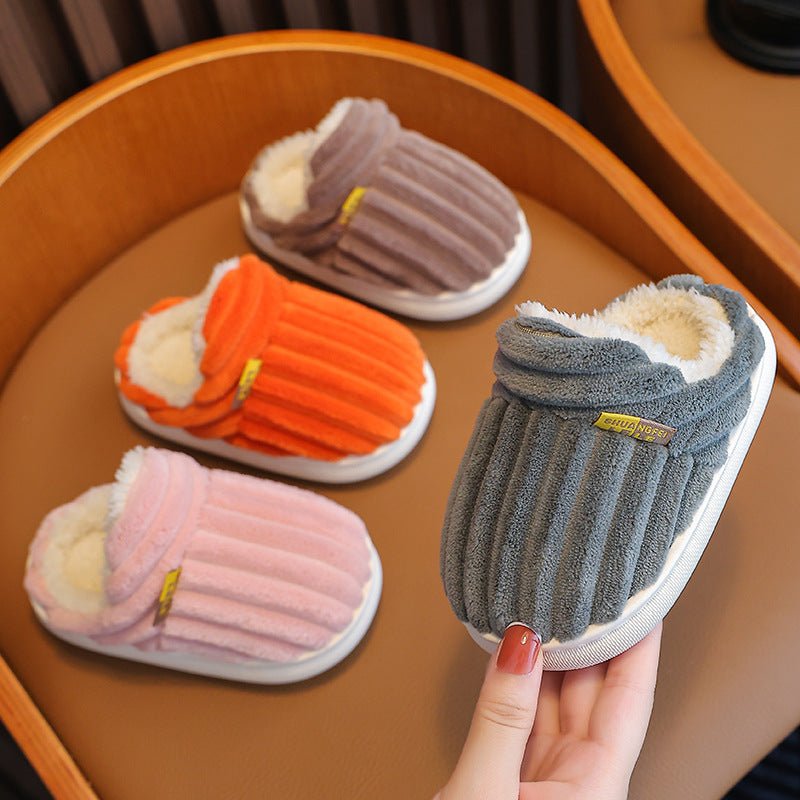Winter Kids Fleece - Lined Cotton Slippers with Anti - Slip Sole - Journey Must Haves