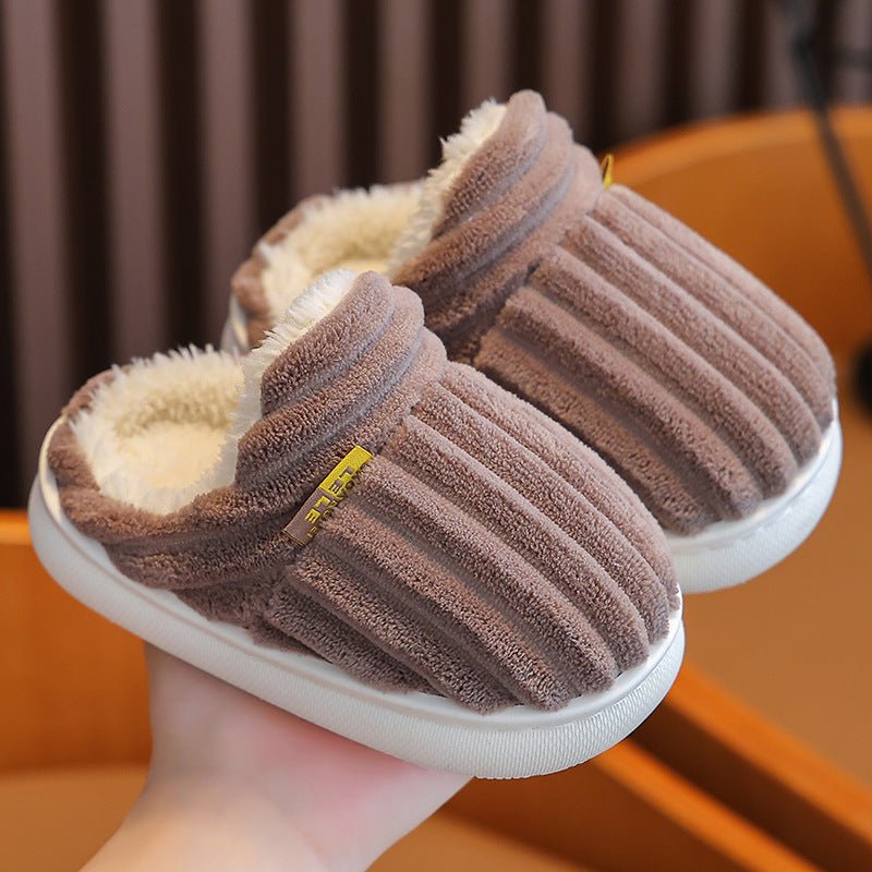 Winter Kids Fleece - Lined Cotton Slippers with Anti - Slip Sole - Journey Must Haves