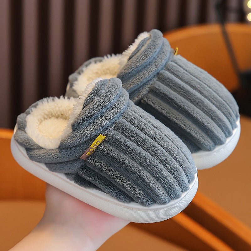 Winter Kids Fleece - Lined Cotton Slippers with Anti - Slip Sole - Journey Must Haves