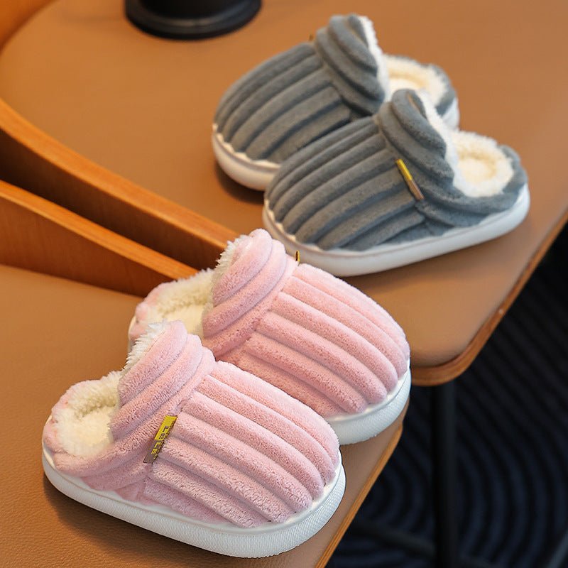 Winter Kids Fleece - Lined Cotton Slippers with Anti - Slip Sole - Journey Must Haves