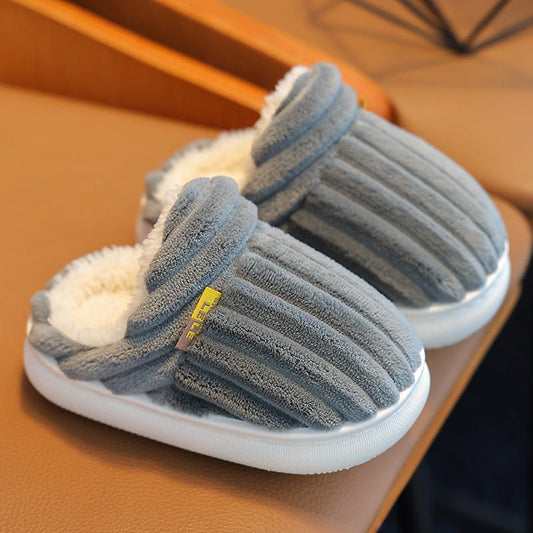 Winter Kids Fleece - Lined Cotton Slippers with Anti - Slip Sole - Journey Must Haves