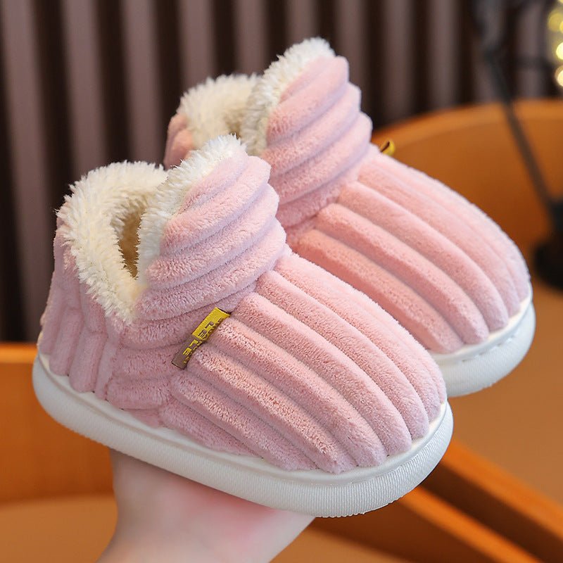 Winter Kids Fleece - Lined Cotton Slippers with Anti - Slip Sole - Journey Must Haves