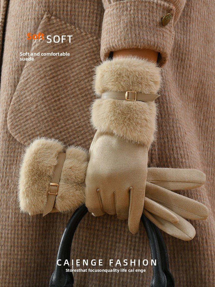 Winter Touchscreen Suede Plush Gloves - Journey Must Haves