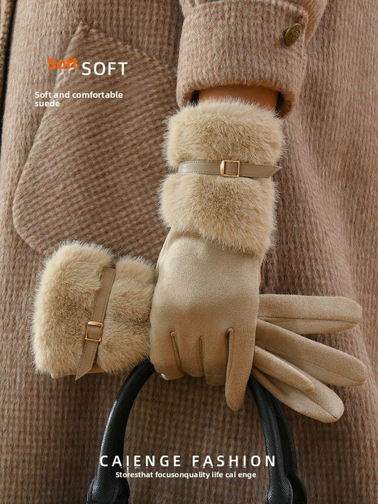 Winter Touchscreen Suede Plush Gloves - Journey Must Haves