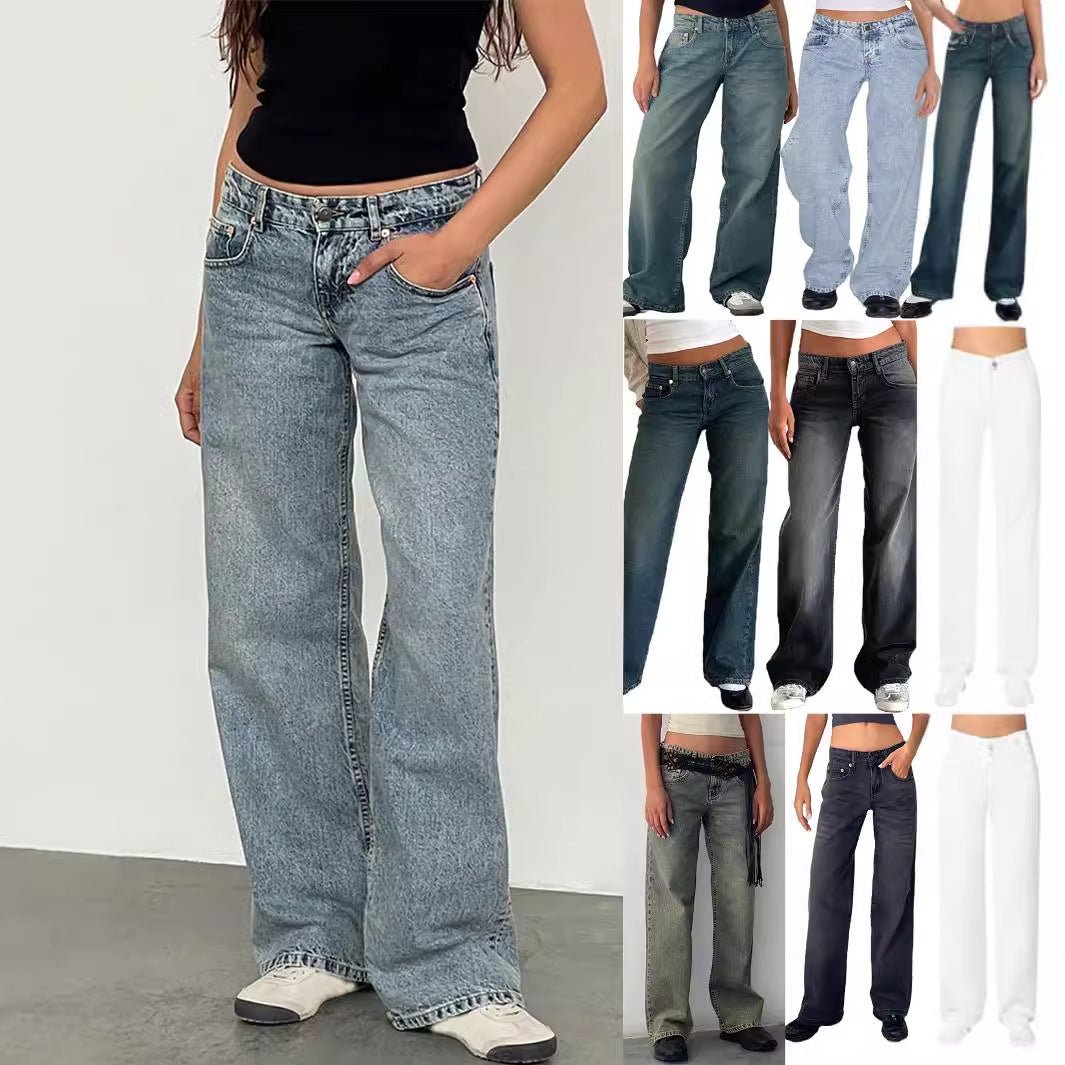 Womens High Waist Straight Leg Denim Jeans - Journey Must Haves
