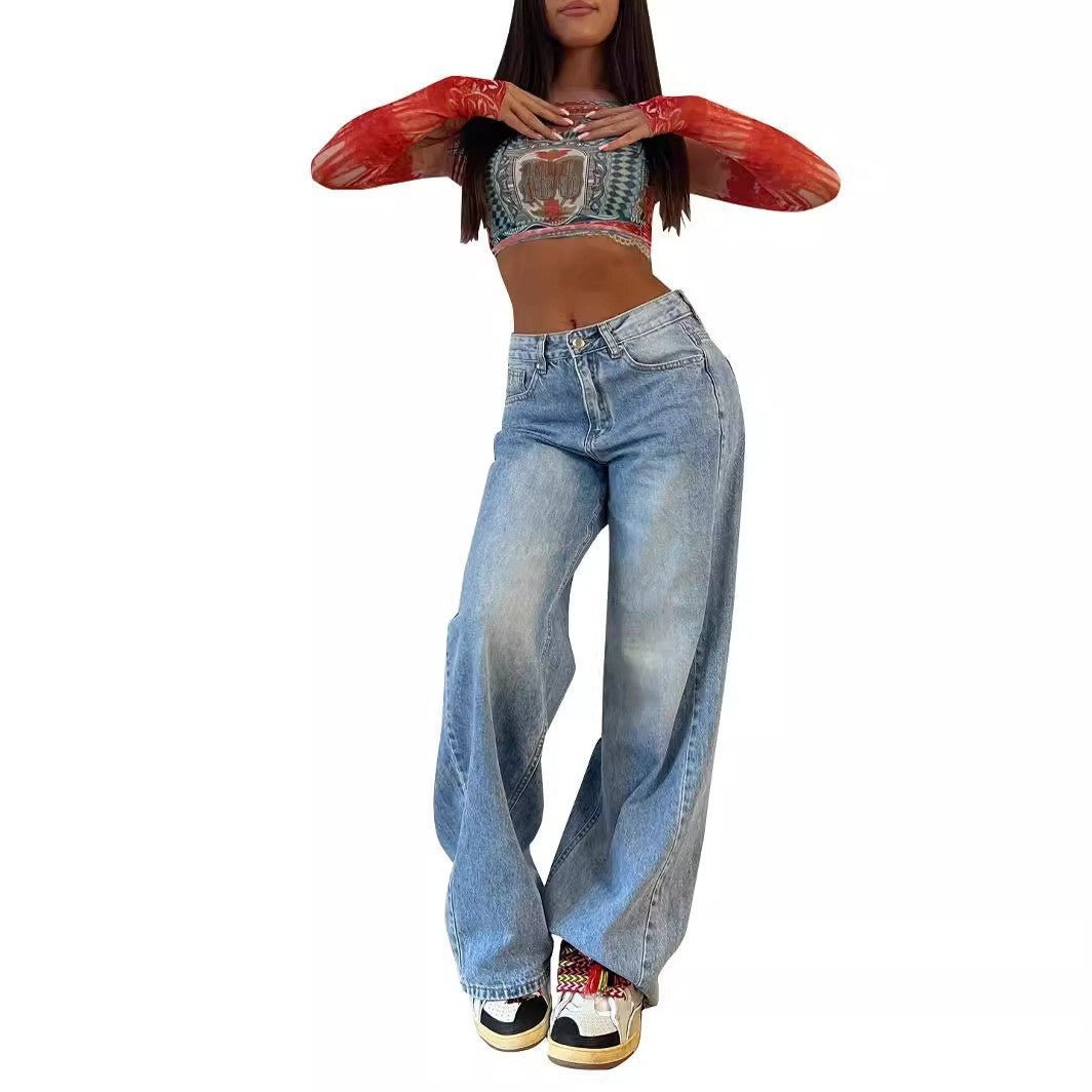 Womens High Waist Straight Leg Denim Jeans - Journey Must Haves