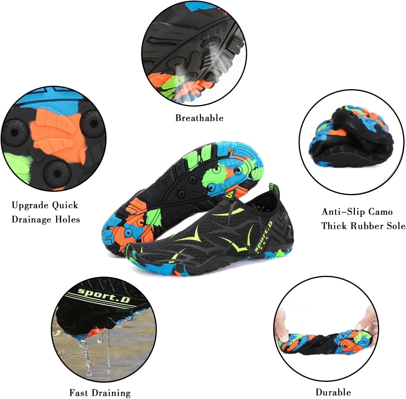 Womens Mens Water Shoes Barefoot Aqua Shoes Quick Dry Beach Swim Shoe for Diving Kayaking Surfing Water Sports - Journey Must Haves