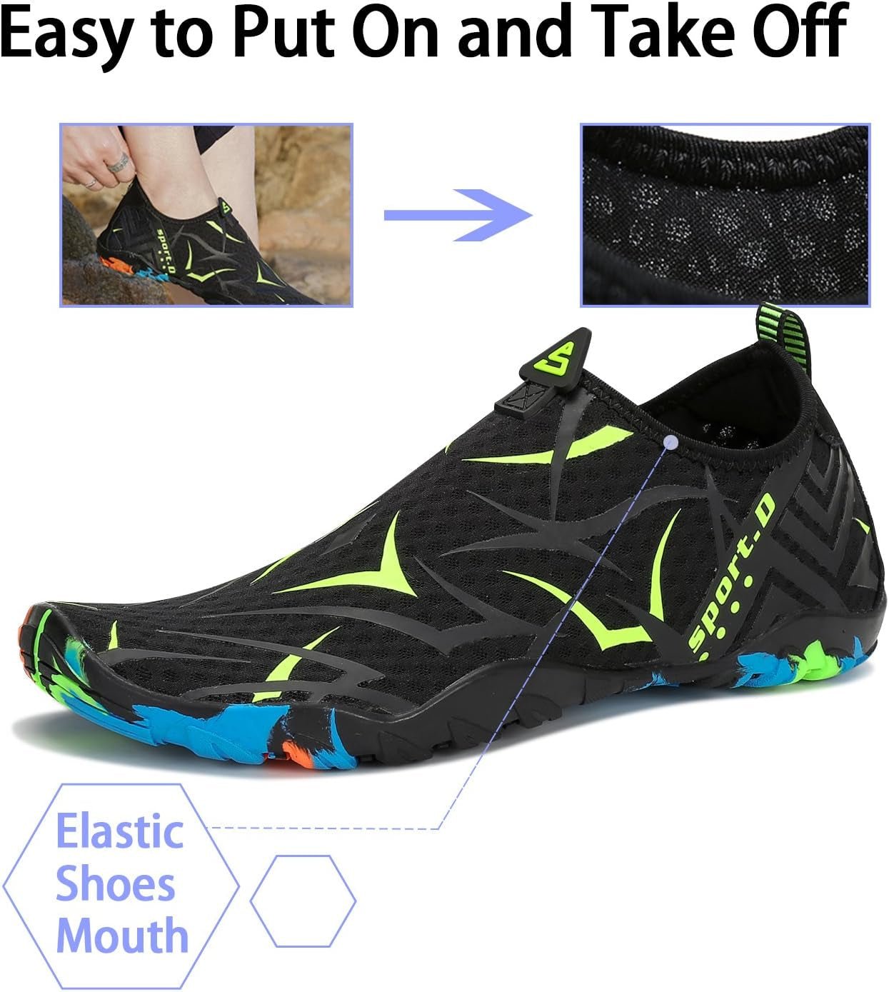 Womens Mens Water Shoes Barefoot Aqua Shoes Quick Dry Beach Swim Shoe for Diving Kayaking Surfing Water Sports - Journey Must Haves